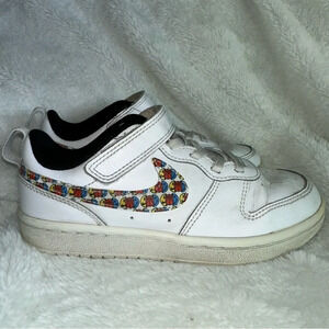 Nike Kids 13C All Day Play Happy Hoops Basketball Swoosh Sneakers DM8099-100 Fun